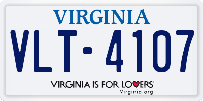 VA license plate VLT4107