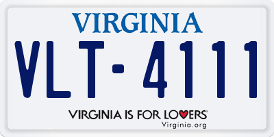 VA license plate VLT4111