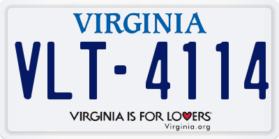VA license plate VLT4114
