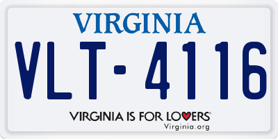 VA license plate VLT4116