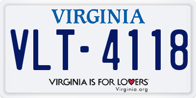 VA license plate VLT4118