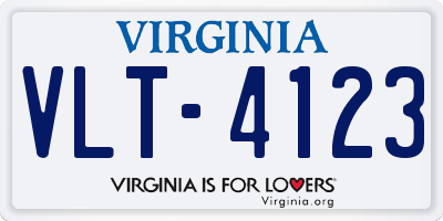 VA license plate VLT4123