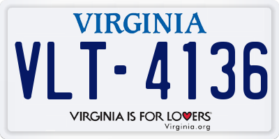 VA license plate VLT4136