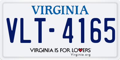 VA license plate VLT4165