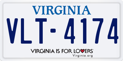 VA license plate VLT4174