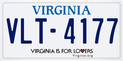 VA license plate VLT4177