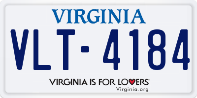 VA license plate VLT4184