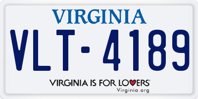 VA license plate VLT4189