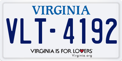VA license plate VLT4192