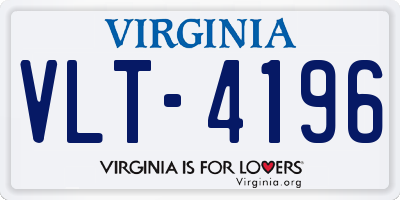 VA license plate VLT4196