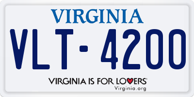 VA license plate VLT4200
