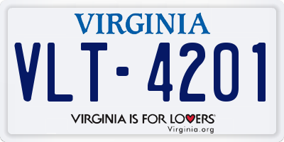 VA license plate VLT4201