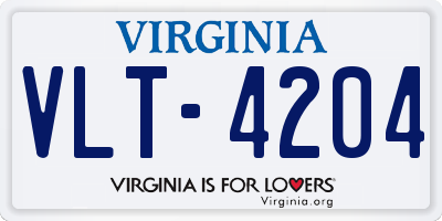 VA license plate VLT4204