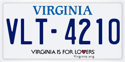 VA license plate VLT4210