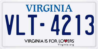 VA license plate VLT4213