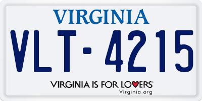 VA license plate VLT4215