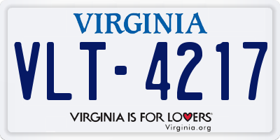 VA license plate VLT4217