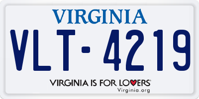 VA license plate VLT4219