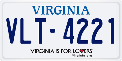 VA license plate VLT4221