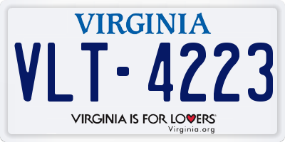 VA license plate VLT4223
