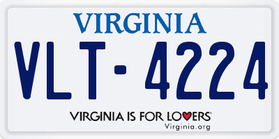 VA license plate VLT4224