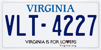 VA license plate VLT4227