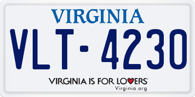 VA license plate VLT4230