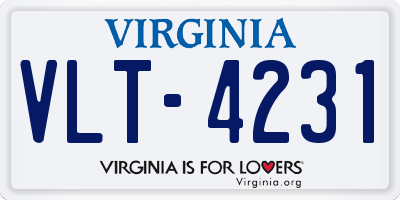 VA license plate VLT4231