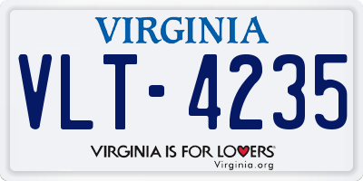 VA license plate VLT4235