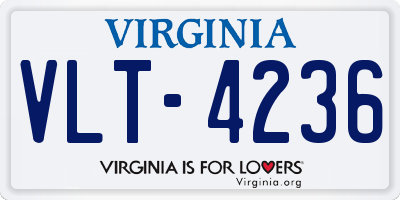 VA license plate VLT4236