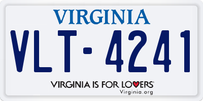 VA license plate VLT4241