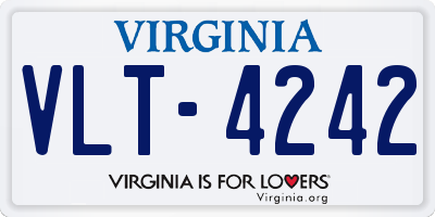 VA license plate VLT4242