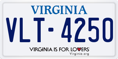 VA license plate VLT4250