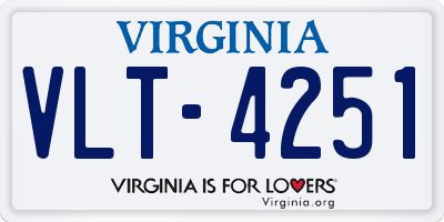 VA license plate VLT4251