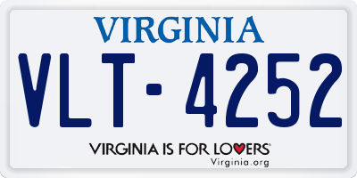 VA license plate VLT4252