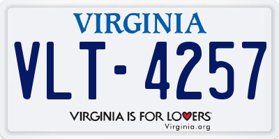 VA license plate VLT4257