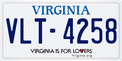 VA license plate VLT4258