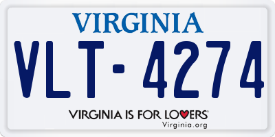 VA license plate VLT4274