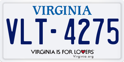 VA license plate VLT4275