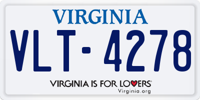 VA license plate VLT4278