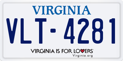 VA license plate VLT4281