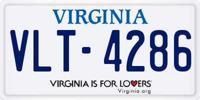 VA license plate VLT4286