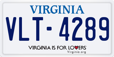 VA license plate VLT4289