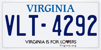 VA license plate VLT4292