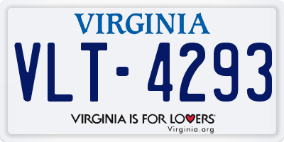 VA license plate VLT4293