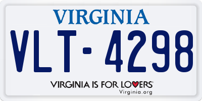 VA license plate VLT4298