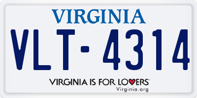 VA license plate VLT4314