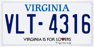 VA license plate VLT4316