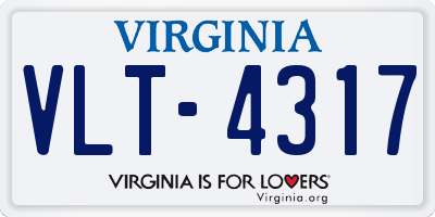 VA license plate VLT4317