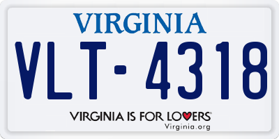 VA license plate VLT4318